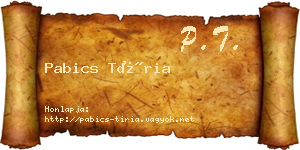 Pabics Tíria névjegykártya